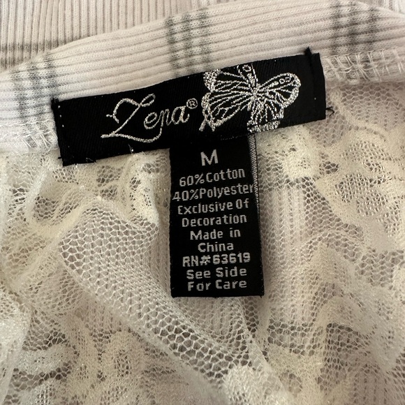 Y2k striped lace back wrenched side tee - Picture 5 of 5